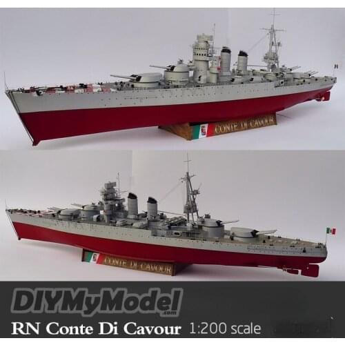 DIYMyModeI Italian battleship Earl of gafuer 1:200 DIY Handcraft Paper Model Kit Handmade Toy Puzzles Gift Movie prop