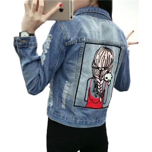 Denim Jacket Women New Autumn Womens Jean Jackets Korean Short Casual Denim Jacket 20109 Women Coat Long Sleeve Outerwear