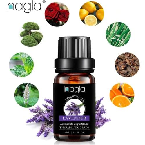 Inagla Lavender Essential Oil Pure Natural 10ML Pure Essential Oils Aromatherapy Diffusers Oil Relieve Stress Home Air Care