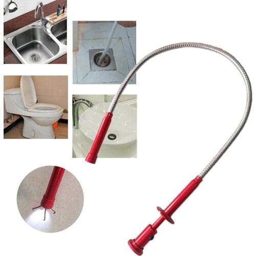 Flexible Pick Up Tool Magnet 4 Claw LED Light Spring Grip Home Toilet Gadget