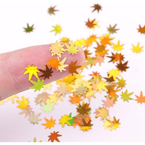 8g Holographic Laser Leaves Sequins Nail Art Glitter Flakes Shape Design Leaf Decorations Manicure Slice Decoration DIY