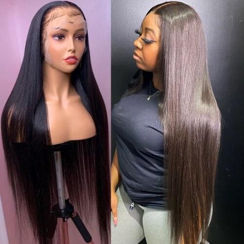 Chinese Smooth Soft Straight Wig 13x6 Lace Front Human Hair Wigs Pre Plucked Glueless Remy13*4 Lace Closure Wig 8-30 Inch 180
