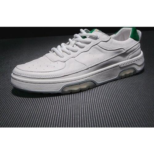 Mens leather white shoes,mens trendy shoes flat sports casual shoes breathable sneakers wear-resistant soft-soled comfortable