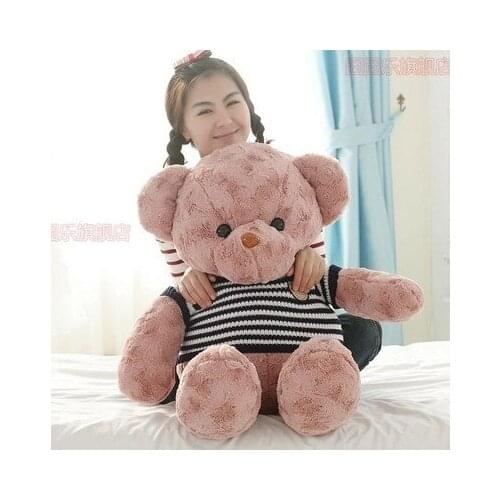 Stripes sweater teddy bear doll plush toy bear doll 100cm soft throw pillow , birthday gift x097
