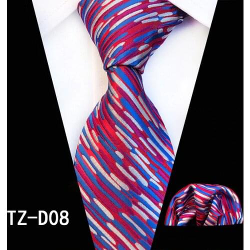 Ricnais 2019 New Various Men Tie Set Classic Polyester Silk Business Wedding Floral Striped Ties Handkerchief Sets Pocket Square