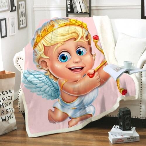 Cupid Love Baby 3D Printed Sherpa Blanket Couch Quilt Cover Travel Bedding Outlet Velvet Plush Throw Fleece Blanket Bedspread 13