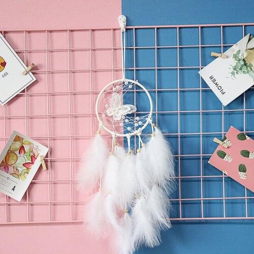 Hand-woven Craft Feather Dream Cute Girly Bedroom Wall Hanging Living Room Decoration creative valentines day gifts
