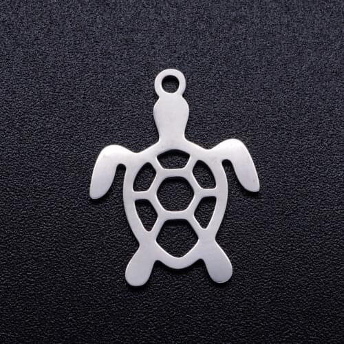 5pcs/lot Sea Turtle Stainless Steel DIY Charms Wholesale Factory Sale Jewelry Making Charm Charm for Bracelet Making
