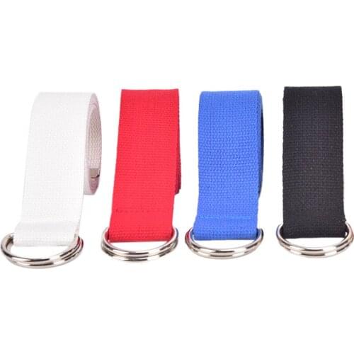 Casual 130cm Double D-Rings Nylon Canvas Stripes Buckle Waistband Outdoor Belts