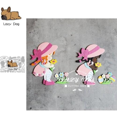 Picking flowers Easter Metal Cutting Dies Scrapbooking Stencil DIY Mold Craft Embossing Die Cuts Card Making New Dies For 2020