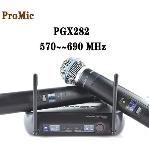 Pgx282 grade A professional dual frequency wireless microphone system, pgx8 for professional stage singing UHF wireless mic