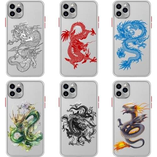 Remazy Fashion Dragon Phone Case For iphone 12 11 Pro Max Mini XS 8 7 Plus X SE 2020 XR Matte Transparent Light white Cover