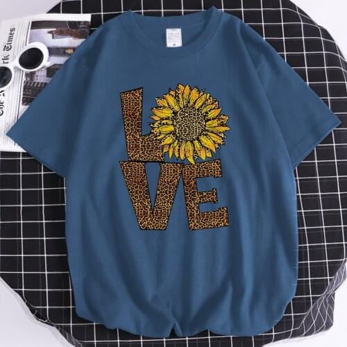 Sun Flower Representing Love printed Male tee Shirts loose new t shirts oversized S-XXXL clothing round neck Mne T-shirts