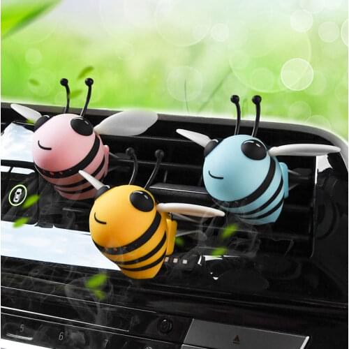 Cute Bees Car Aroma Diffuser Auto Outlet Perfume Clip Scent Hardworking bee Car Decoration Ornaments Car Accessories Interior