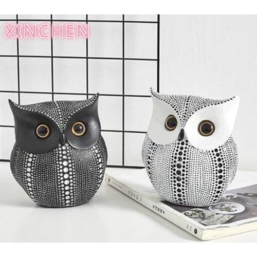 Modern Minimalist Owl Craft Owls Animal Figurines Resin Miniatures Nordic Home Office Decoration Living Room Ornaments Crafts