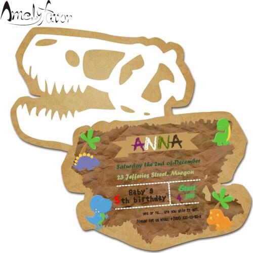 Dinosaur Theme Party Invitation Card Birthday Event Ancient Animals Party Decorations Supplies Blank Custom-made Invitations