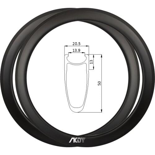 Carbon Road Wheels 50mm Depth 20.5mm Width Cyclocross Wheels 28 Holes / 32 Holes Rim/V Brake Bicycle Wheel 700c