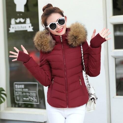 2020 Womens Winter Jacket Short Park Coat Female Warm Thick Vintage Parka Faux Fur Ladies Solid Color Outerwear Plus size Cloak