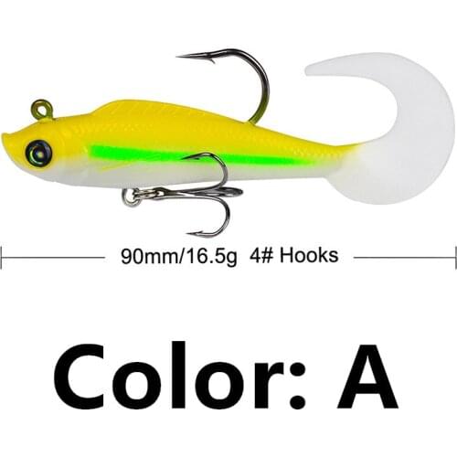 1PCS Fishing T Taill Soft Baits For Lure 9cm /16.5g Artificial Bionic Worm Fish Wobblers Jig Shad Bass Carp Pike Fishing Tackle