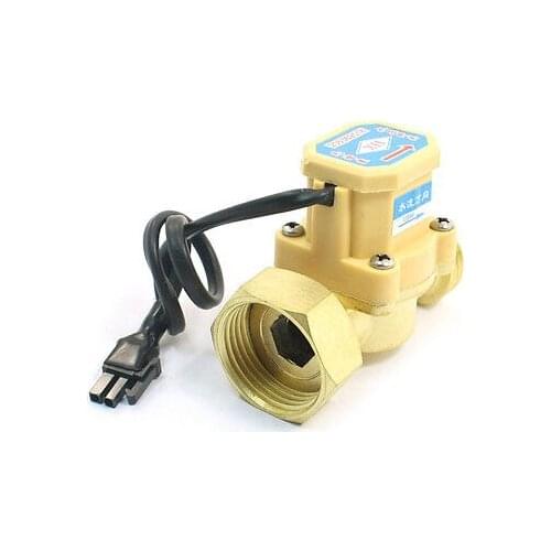 0.75-5L/Min 120W 3/4PT to 1PT M/F Thread Brass Water Flow Rate Sensor Flowmeter