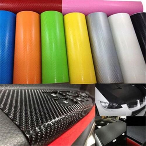 152cmx10/20cm 3D Carbon Fiber Vinyl Car Wrap Sheet Roll Film Car Sticker Motorcycle Decals Car Styling Interior Accessories