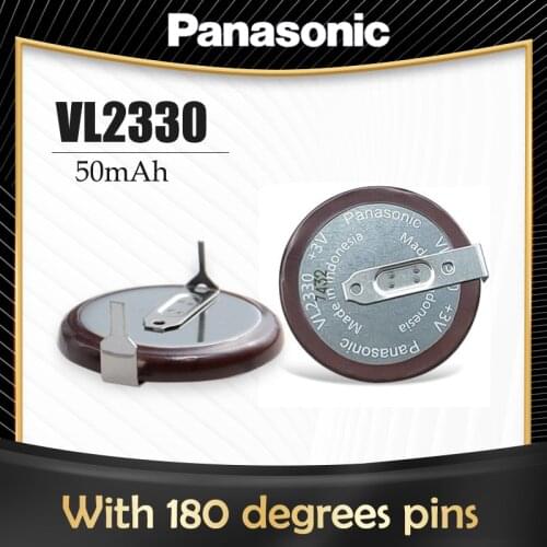2PCS 100% Original Panasonic VL2330 2330 3V Lithium Rechargeable Battery With Legs 180 degrees For Timer Car Key Remote Watch