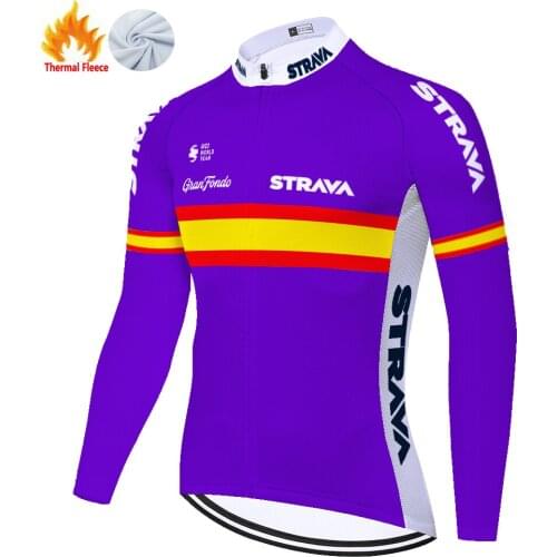 2021 spain STRAVA ropa bicicleta hombre ​long sleeve camisa de ciclismo ​​Winter Thermal Fleece cycling wear men winter