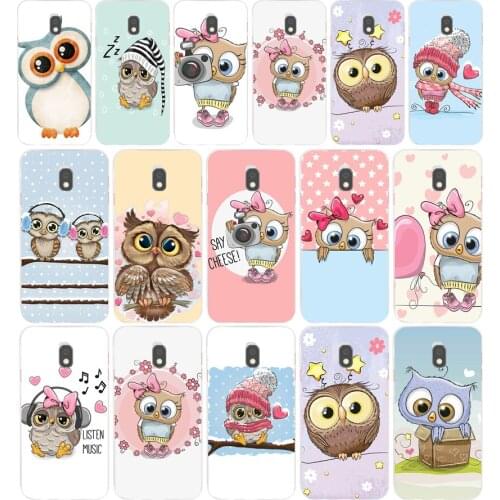 29AA Cute Owl Hearts Lover Christmas Soft Silicone Tpu Cover phone Case for Samsung Galaxy J2 J4 Prime J6 Plus J7 2016 2017 case
