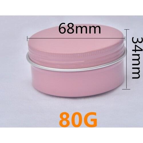 50/100pcs 80g 80ML Aluminum Tins Cream Boxs Cosmetic Containers Hair Wax/Handmade Soap Pots Pink Threaded Aluminum Box