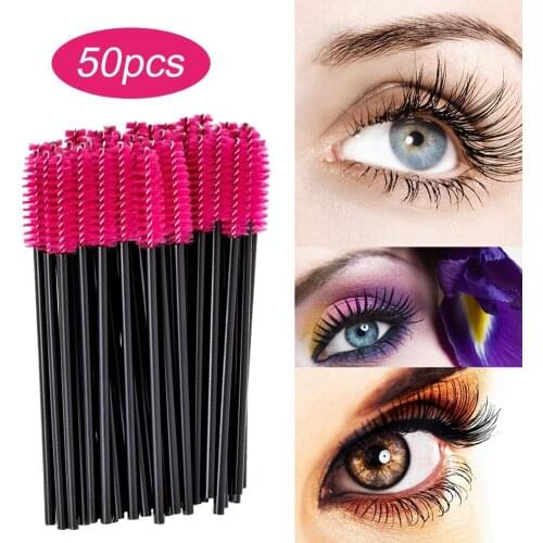 50pcs Disposable Spiral Eyelash Brush Mascara Applicator Wand Eyebrow Comb Tools Mascara Applicator Wands Makeup Tool