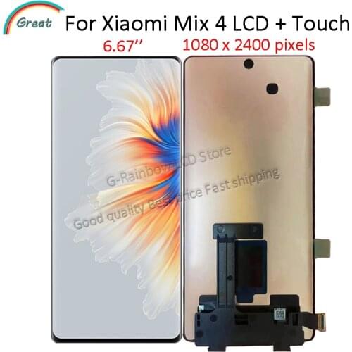 6.67'' Original AMOLED For Xiaomi Mix 4 LCD Display Touch Panel Screen Digitizer Assembly For Mi Mix4 Mix 4 LCD