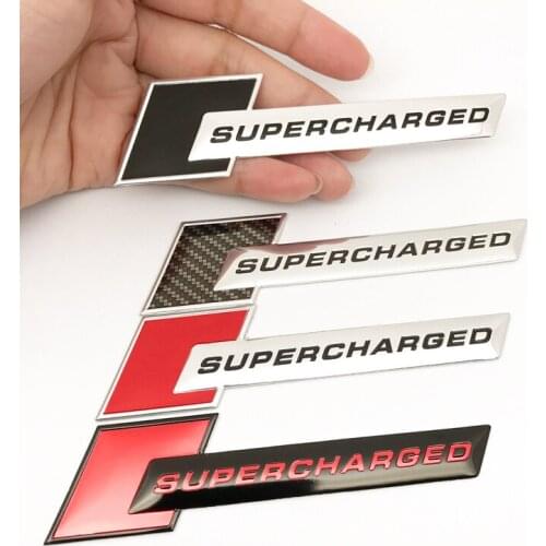 Car Styling 3D Aluminum Emblem Badge For SUPERCHARGED car stickers for Audi A3 A4 A5 A6 Q3 Q5 Q7 RS S3 S4 S5 S6 S8 Accessories