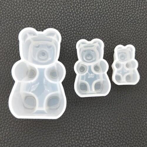 DIY Crystal Epoxy Resin Silicone Mould Mirror Sitting Bear Cubs Shaped Decoration Cake Or Desktop Decoration
