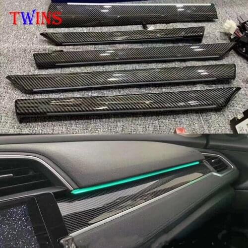 For Honda Civic 2016 2017 2019 Atmosphere Light LED Footwell Central control lamp Carbon Style Full car Ambient Lamp