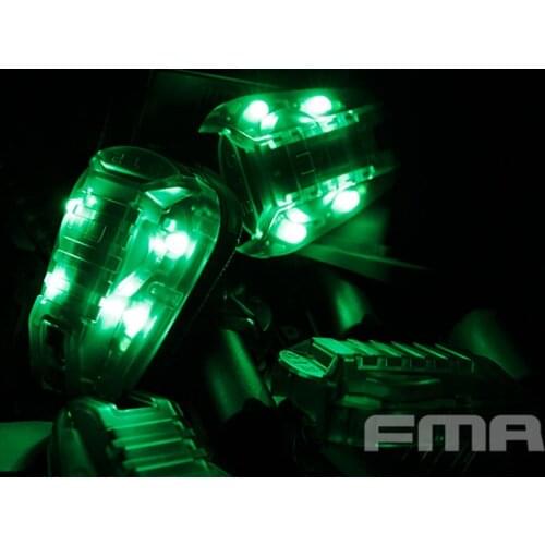 FMA Survival HEL-STAR 6 Helmet Mounted LED Marker Strobe Light Green Light