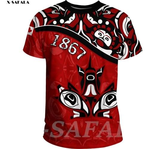 Canada Haida True North Maple Leaf 3D High Quality T-shirt 3 Printed Round Neck Men Unisex Harajuku Casual Top Drop Ship