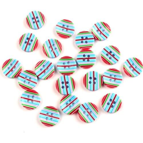LF 50Pcs Round Resin Sewing Buttons With 2 Hole For Cloth Needlework Flatback Scrapbooking Crafts Decorative Diy Accessories