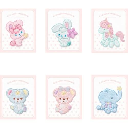 Cute Couple Bear Embroidered Cloth Clothes DIY Bag Decorative Wild Fashion Patch Stickers Self-Adhesive