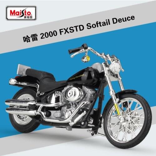 Halolo Maisto 1:18 Harley 2000 FXSTD Softail Deuce Model Car Simulation Alloy Motorcycle Metal Toy Car Gift Collection