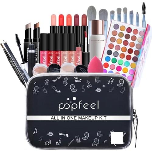 Makeup Kit 40 Color Eyeshadow Eyeliner Brow Pen Liquid Foundation Concealer Lip Gloss Lipstick All In One Cosmetic Set