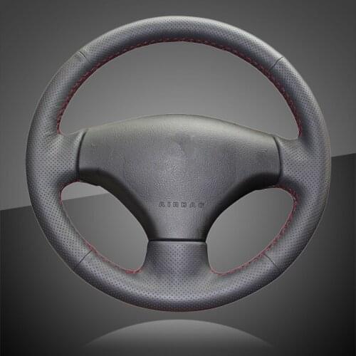 Auto Braid On The Steering Wheel Cover for Peugeot 207 2011 Car-Styling DIY Car Steering Wheel Covers Interior Accessories