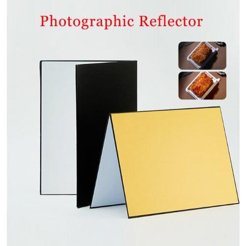 Light Reflector A3 Camera Photography Accessory Collapsible Cardboard White Black Silver Reflector Absorb Light Reflective Paper