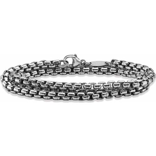 Geometric Chains Necklace,Punk Titanium For Men,Foreign Trade Popular Retro 316 Steel Rolo Necklace thomas