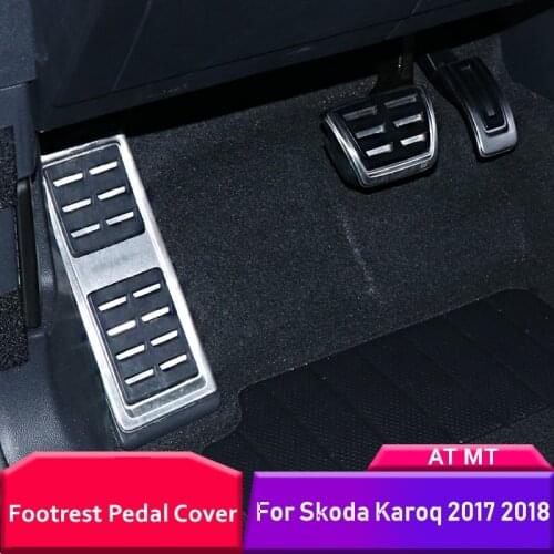 For Skoda Karoq 2017 2018 AT MT Accelerator Pedal Brake Gas Footrest Rest Plate Car Styling Accessories