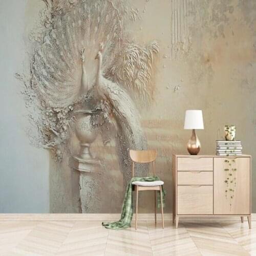 Custom papel DE parede 3d,3D relief peacock mural for living room bedroom sofa background decoration wallpaper