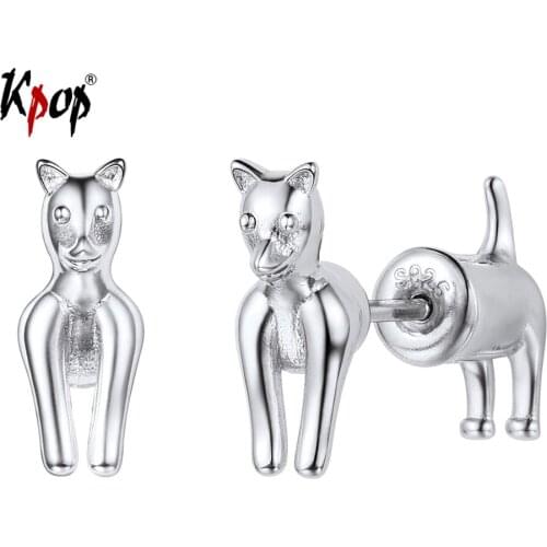 Kpop 925 Sterling Silver Pet Dog Earring Studs Animal Jewelry Gifts for Her Chihuahua Dog Earrings for Women E6263