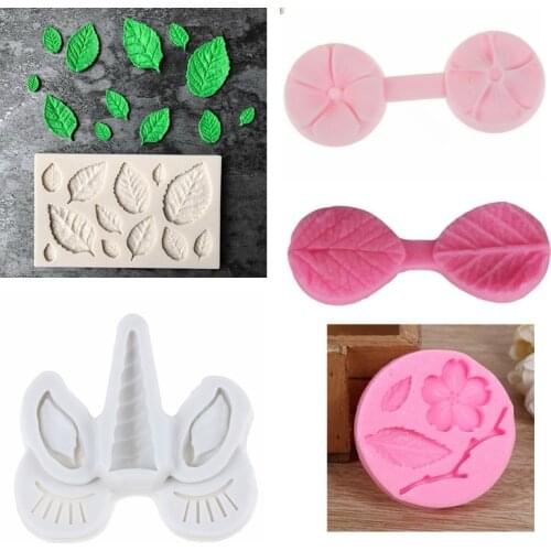 Silicone Cake Decorating Horse Horn Leaf Flower Peach Silicone Mold Fondant Mold Chocolate Baking Mould DIY Craft Soap Moulds