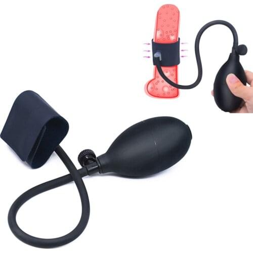 Silicone Inflatable Penis Lock Sperm Ring Penis Enlargement Extender Sex Toy Adult Male Penis Exerciser Penis Head Massager Ring