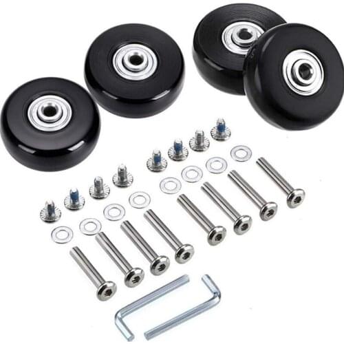 Luggage Suitcase Replacement Wheels Rubber Swivel Caster Wheels Bearings Repair 50mm Baggage Replacement Rubber Wheel
