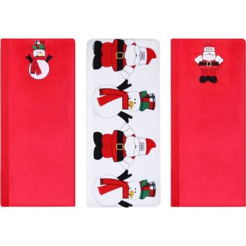 TINKSKY 3PCS Christmas Refrigerator Door Handle Covers Microwave Oven Dishwasher Kitchen Appliances Protective And Decorative Gl